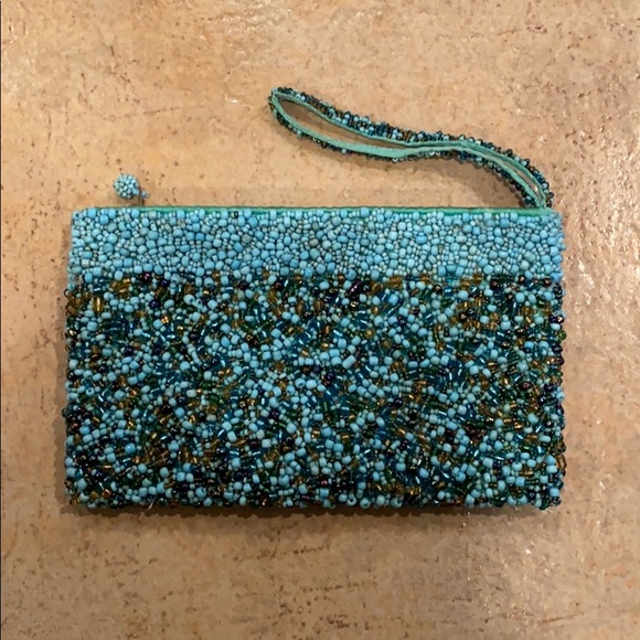 Beaded Turquoise Wristlet - Picture 3 of 3